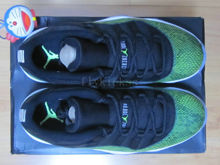 Authentic Air Jordan 11 Low Green Snakeskin